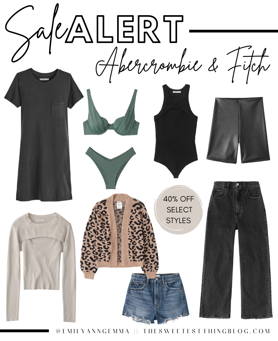 Top Labor Day Sales by popular US life and style blog, The Sweetest Thing: collage image of Abercrombie and Fitch clothing. 