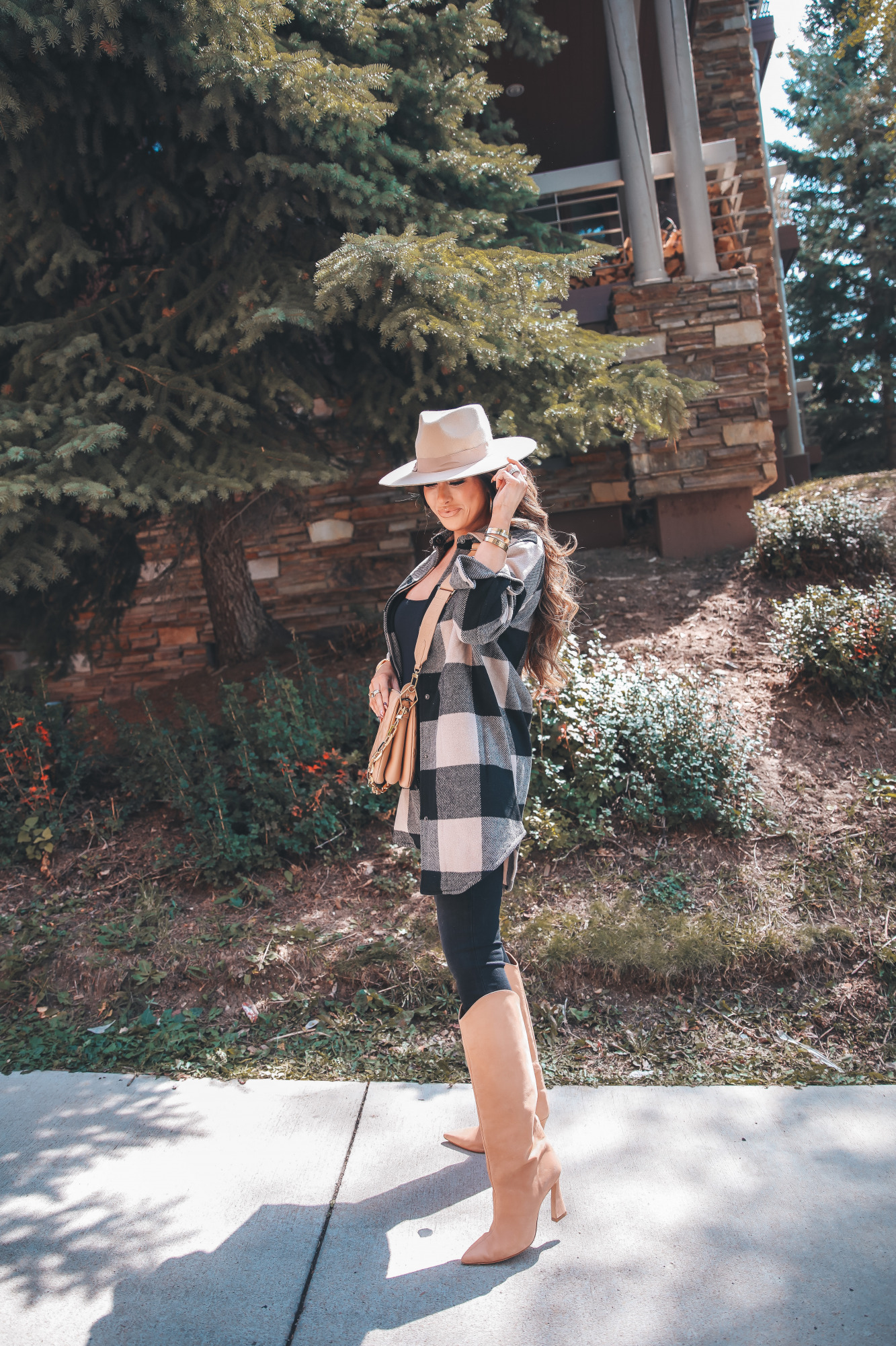 BB Dakota Buffalo Plaid Jacket styled for fall by top US fashion blogger, The Sweetest Thing.