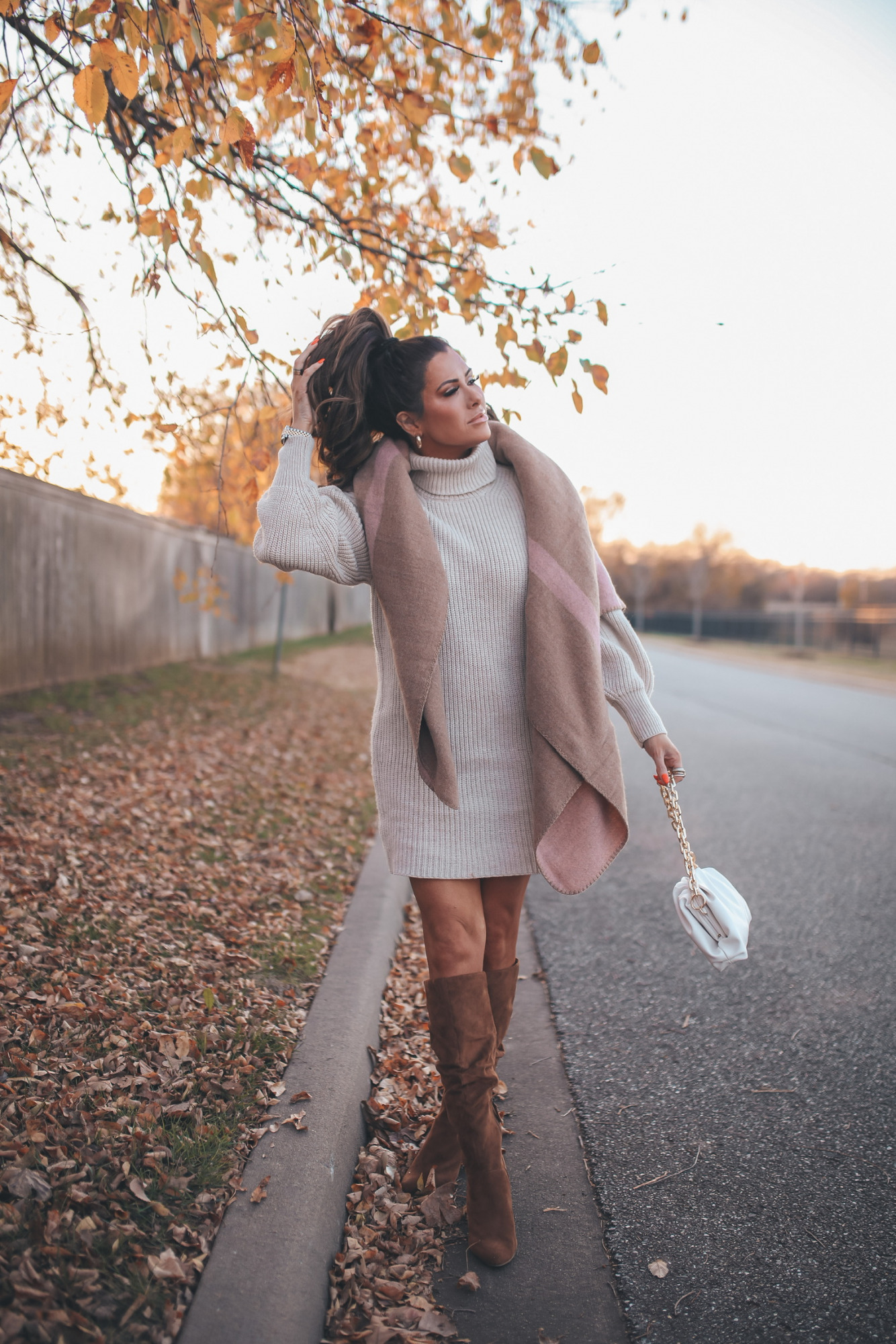 fall dress with boots