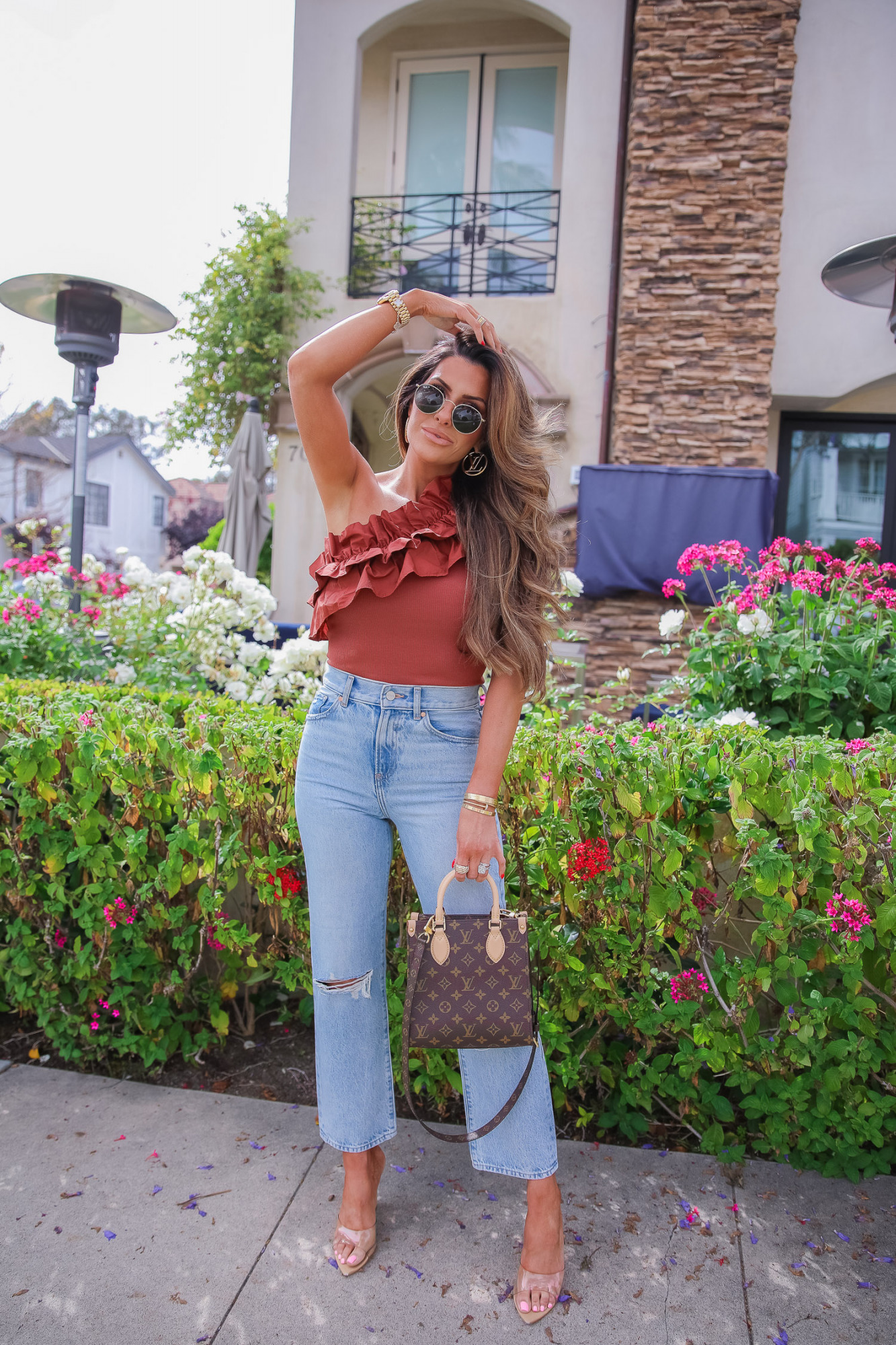 The Cutest One Shouldered, Ruffled Top On Sale For $38 + These Amazing  AGOLDE Jean Dupes