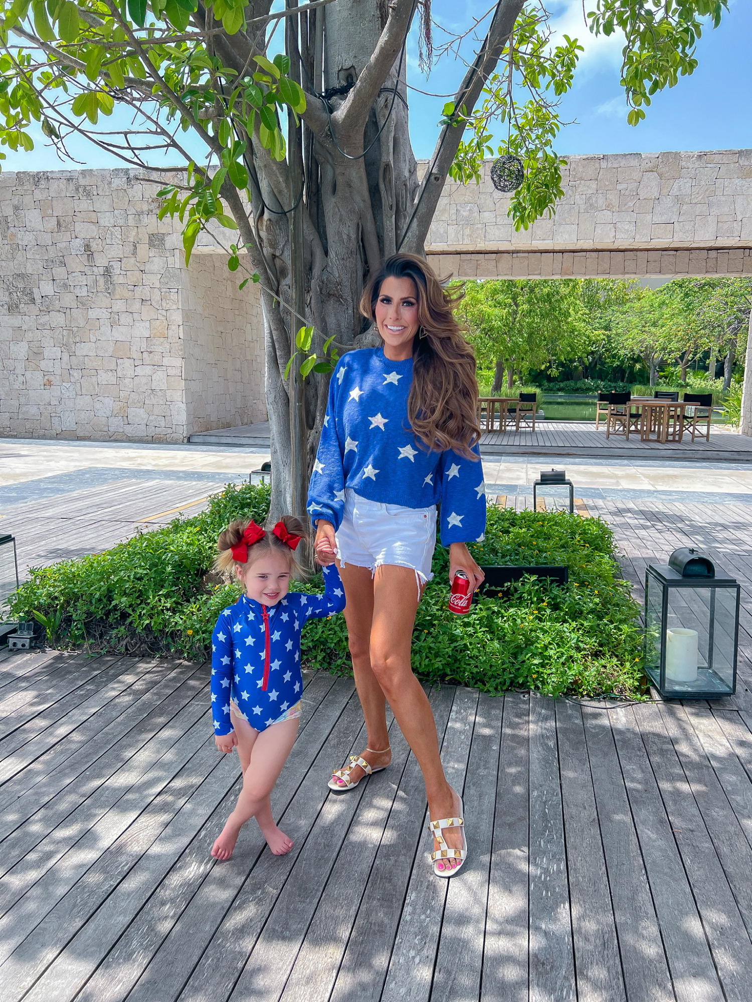 4th of july outfit ideas 2022, beach riot swimsuit, fourth of july, nizuc resort and spa, mother daughter matching swimsuit emily gemma 7