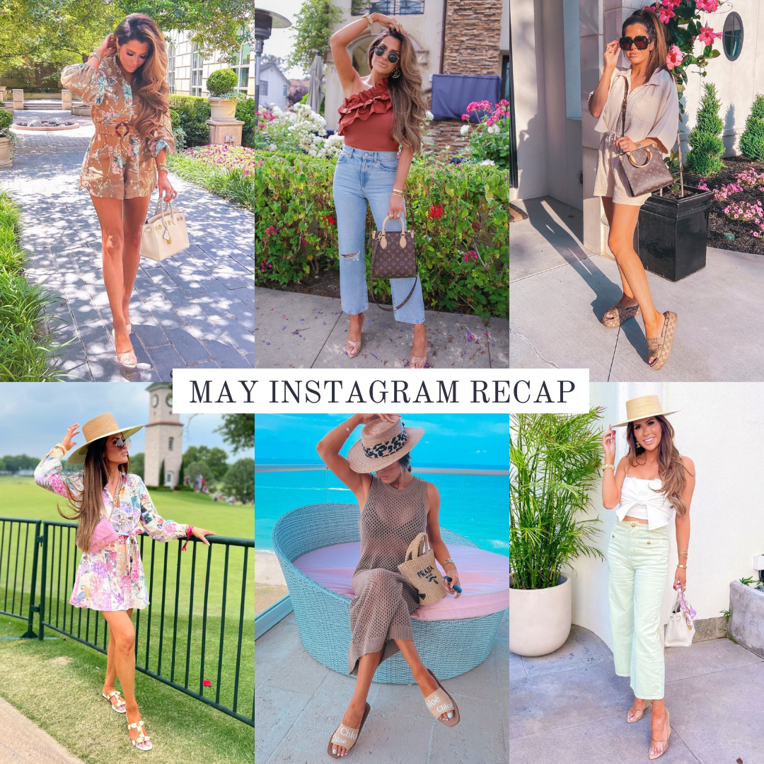Emily Ann Gemma Instagram, Emily Gemma Instagram Recap, Collage of spring outfits spring 2022, Emily Ann Gemma