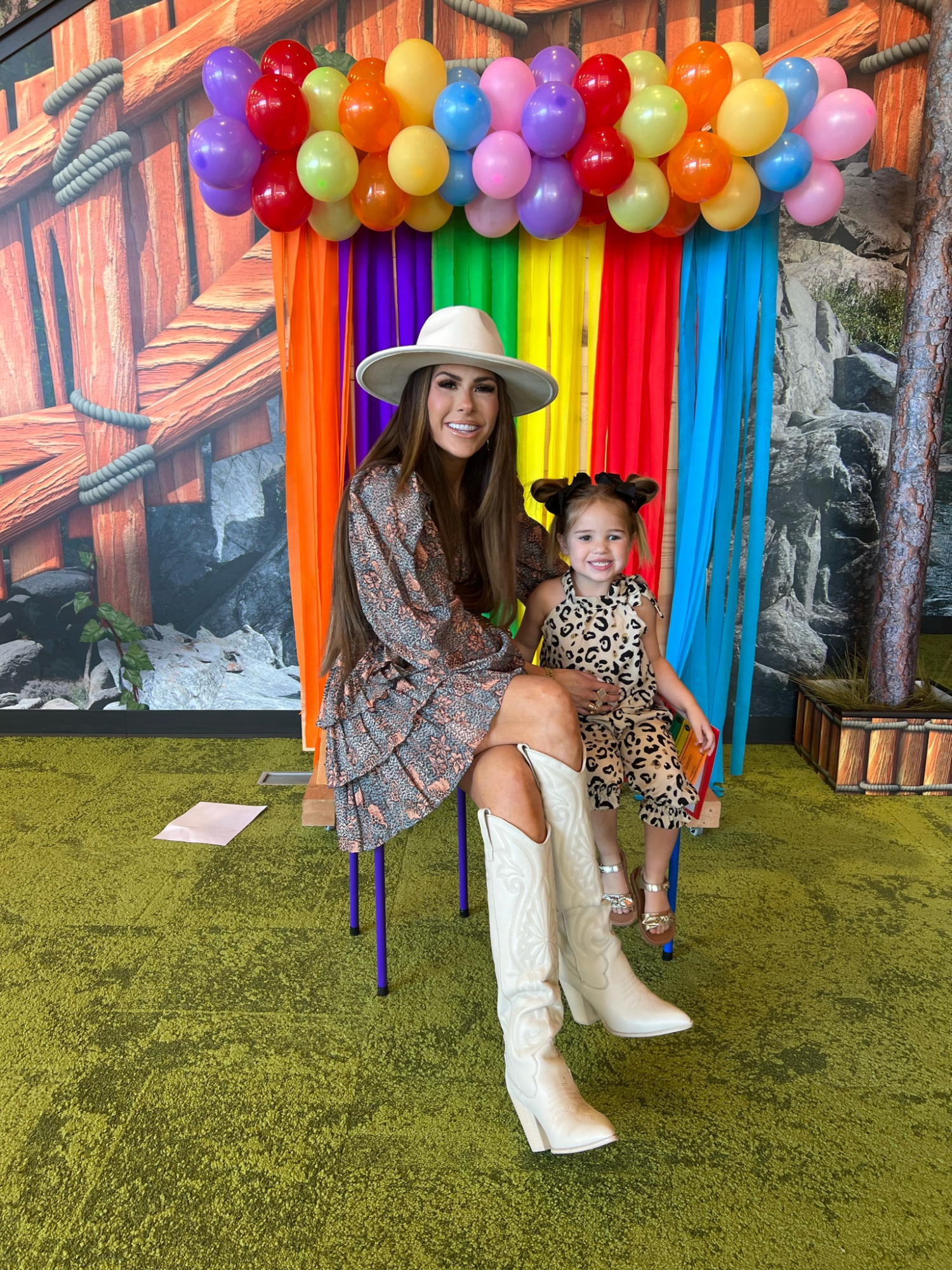 Ulla Johnson Tyra Mix Print Cotton Dress, Steve Madden Lasso Knee High Western Boot, Treasure & Bond Felt Panama Hat, Emily Ann Gemma