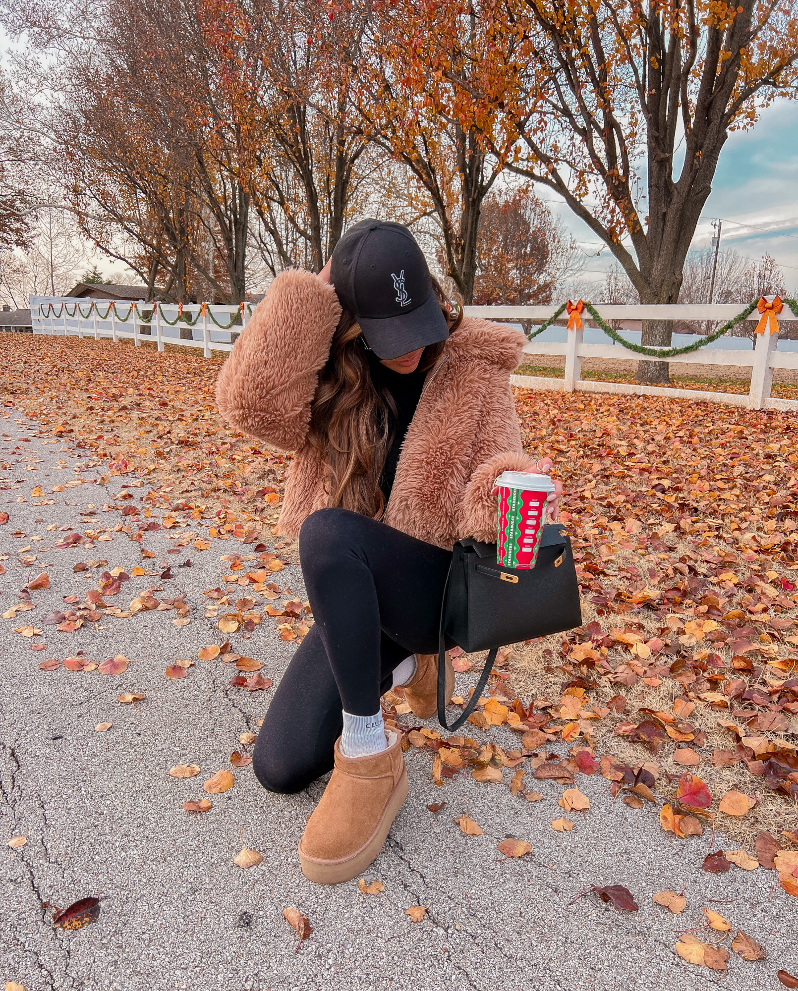 Ugg ultra mini platforms chestnut, Celine socks with Uggs, YSL womens baseball cap, Hermes Kelly 25 Black Sellier