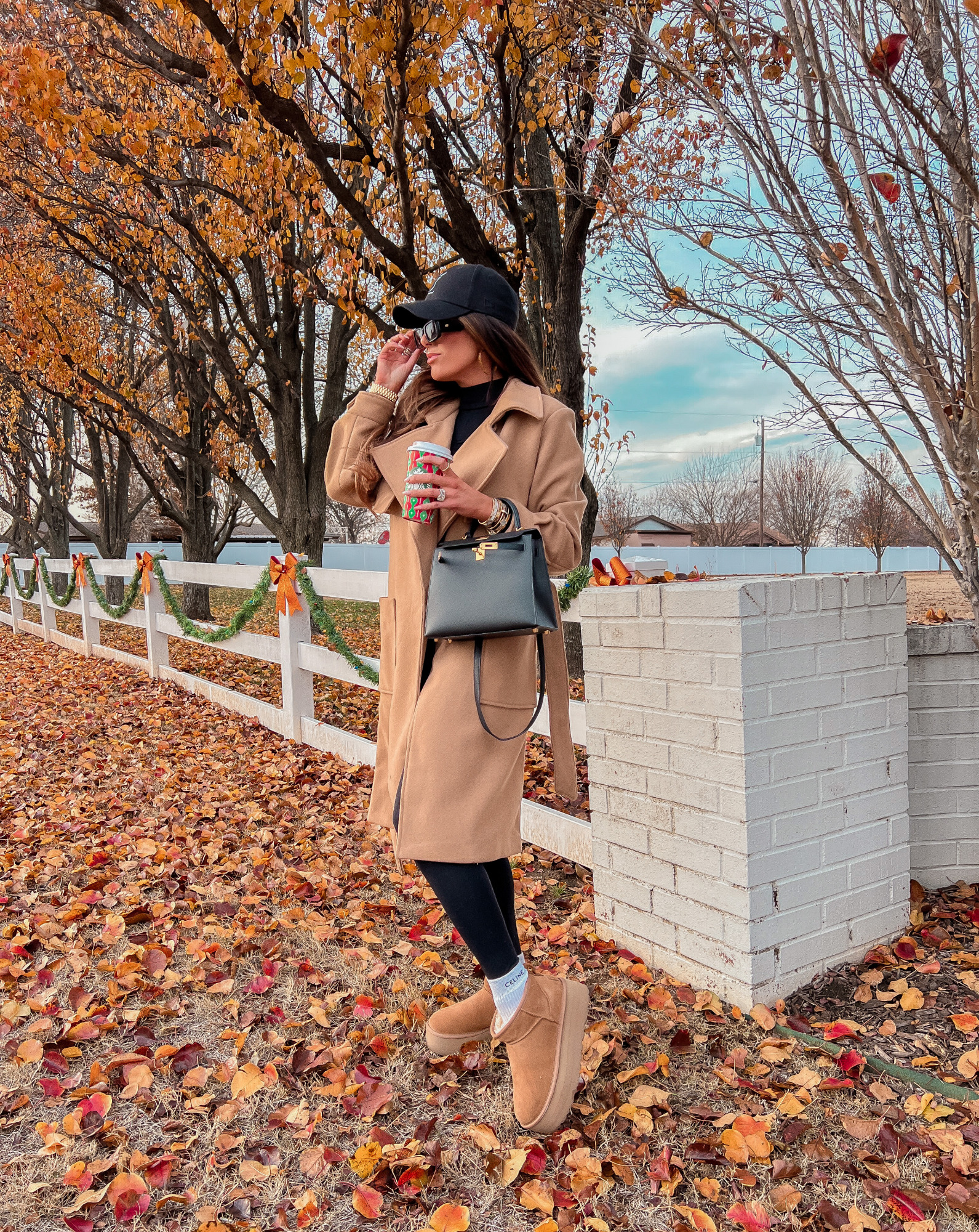 Ugg ultra mini platforms chestnut, Celine socks with Uggs, YSL womens baseball cap, Hermes Kelly 25 Black Sellier