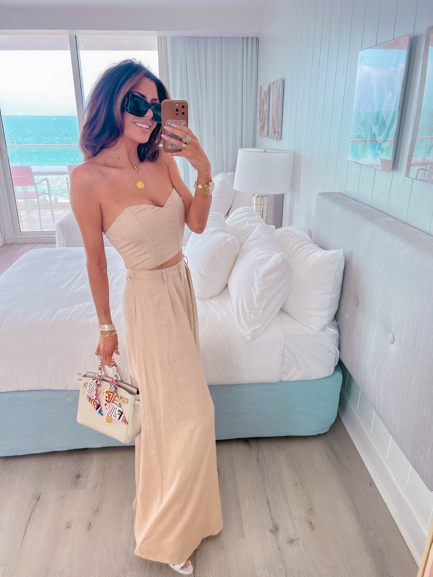 YSL M119 Blaze Sunglasses, Red Dress Boutique Try On Haul, Miami Fashion Blogger, Hermes Togo Birkin 25 Craie, Emily Ann Gemma, Black Oversized YSL Sunglasses with Gold Logo