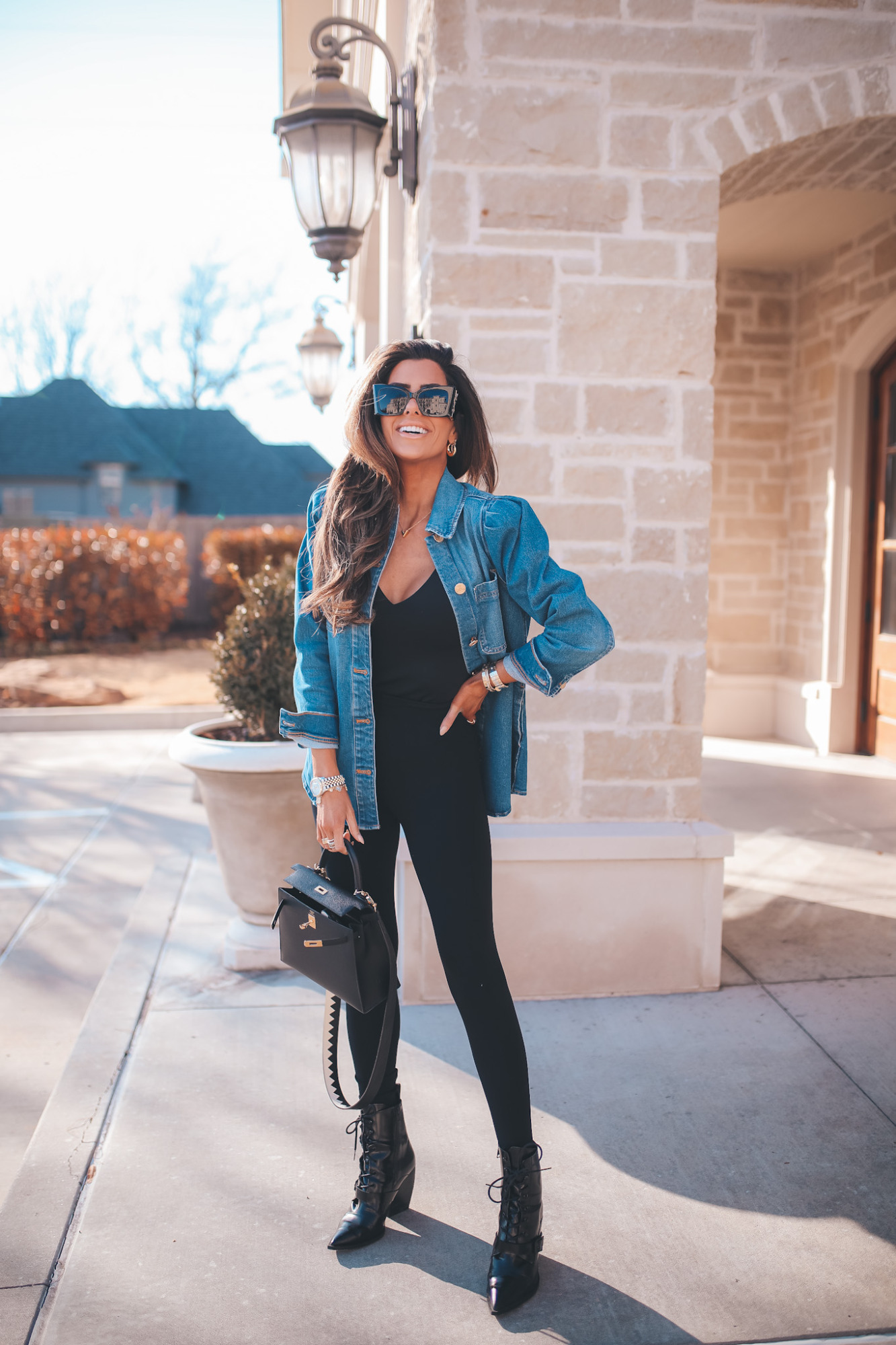 Chic & Simple Winter>Spring Transitional Outfit Idea [The Denim Jacket is  EVERYTHING!]