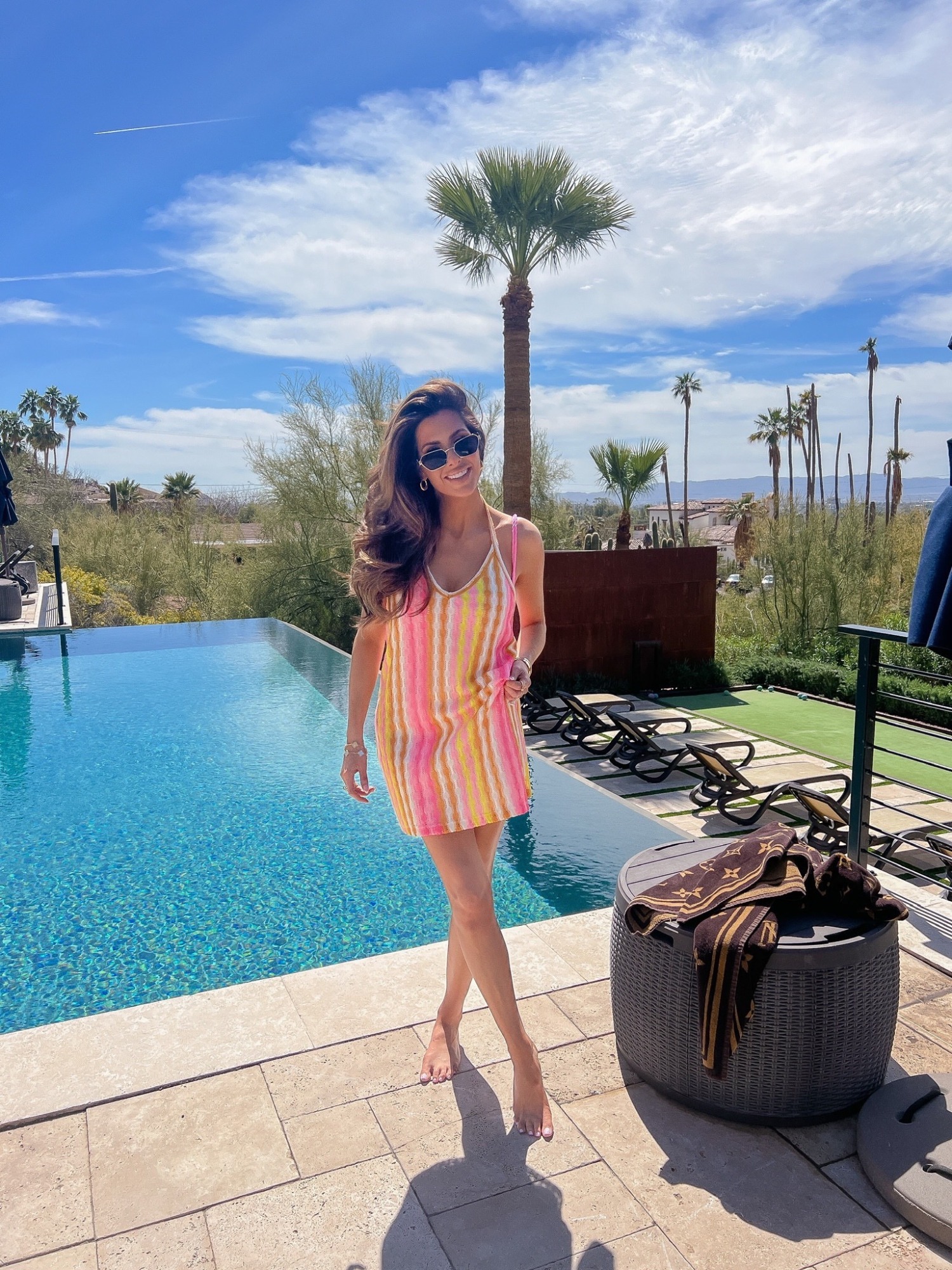 Louis Vuitton Beach Towel, Miu Miu Tinted Cat Eye Sunglasses, Scottsdale Fashion Blogger, Emily Ann Gemma