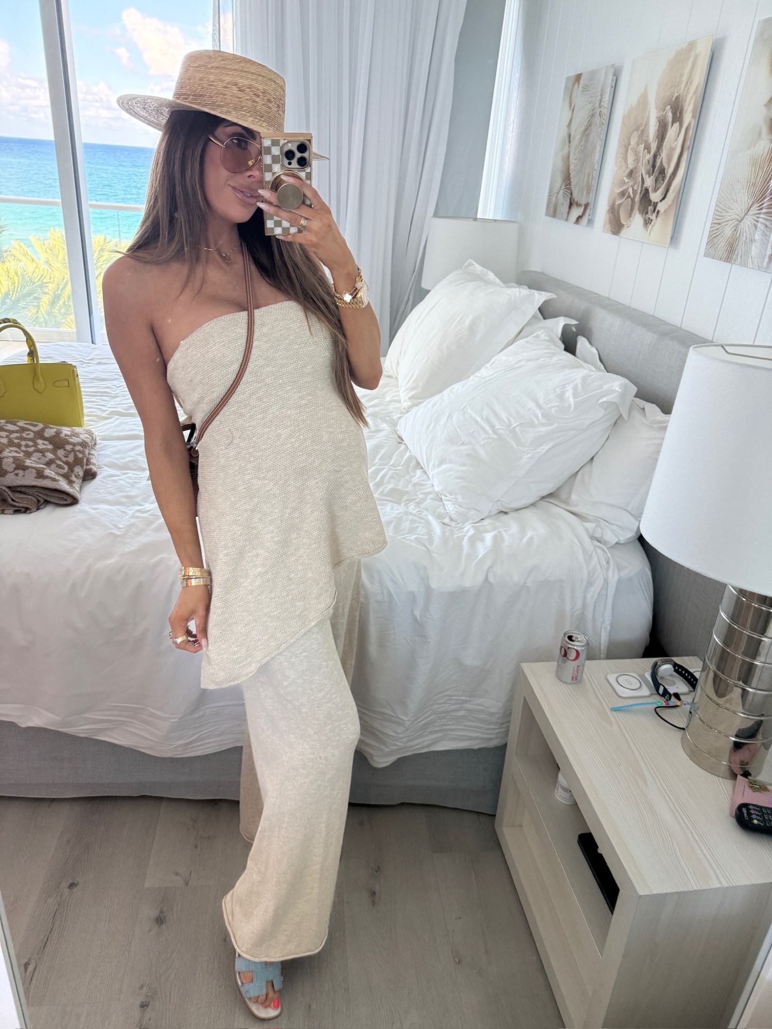 free people two piece set, free people dupe amazon, lack of color palma boater hat, pregnancy summer fashion outfit idea