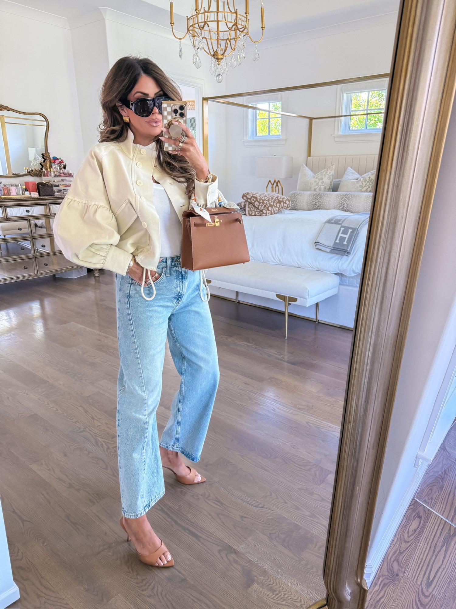Spring outfits, Spring outfits 2026, Gemme Beauty, Teacher outfit, Date Night Outfits, Summer Outfits, Jeans, Zara finds, Zara fashion, Balloon bomber jacket, Church outfit, Church OOTD, Emily Ann Gemma
